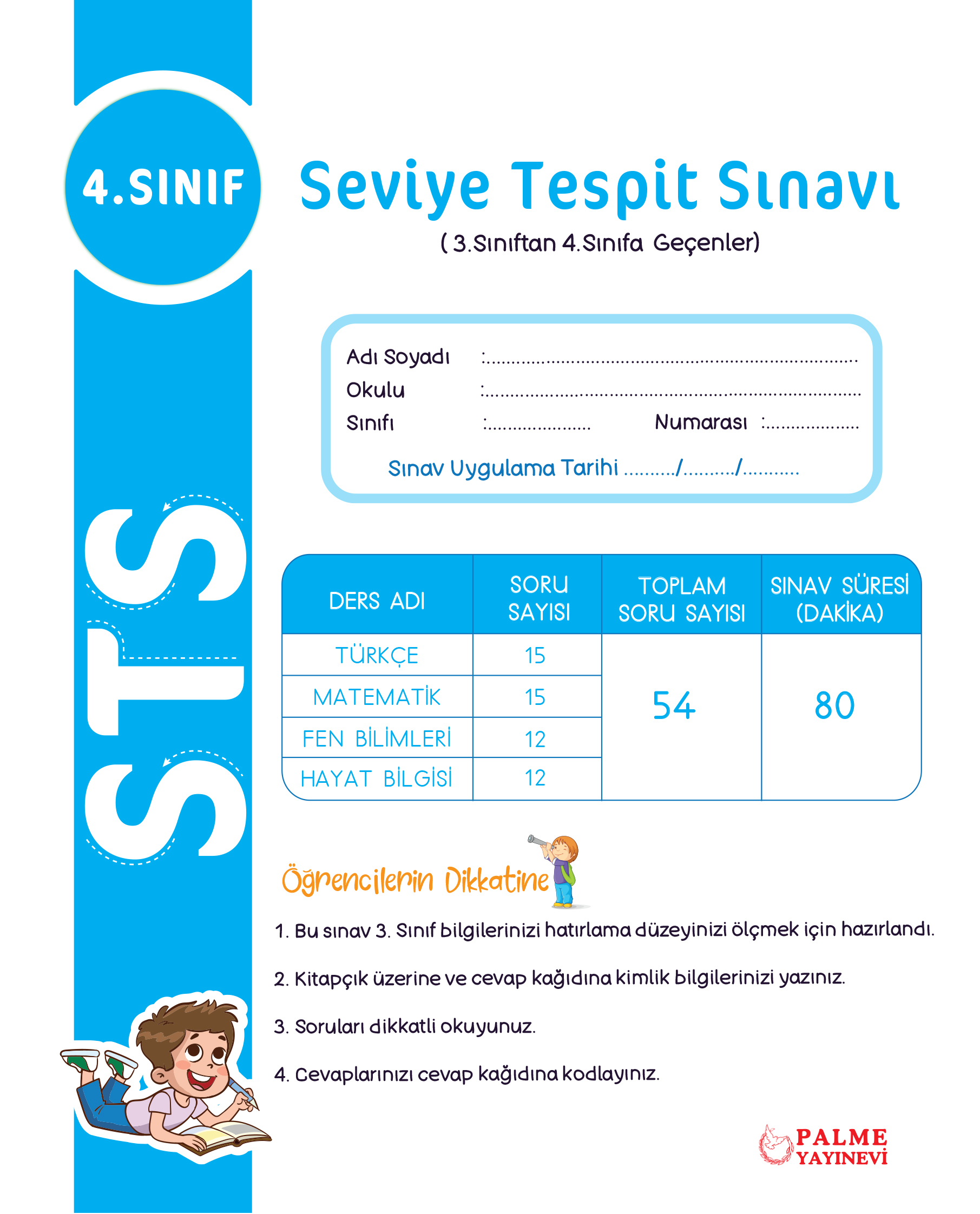 4. SINIF TEK SET SEVİYE TESPİT SINAVI